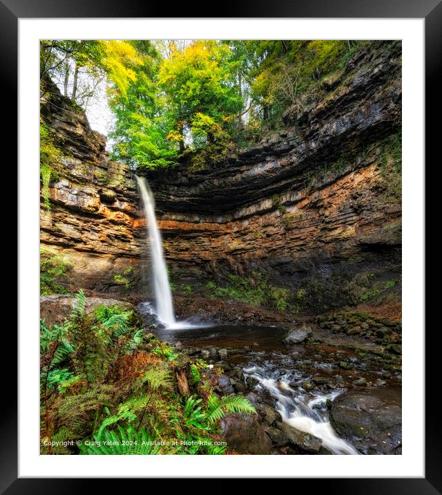 Hardraw Force Waterfall Yorkshire. Framed Mounted Print by Craig Yates