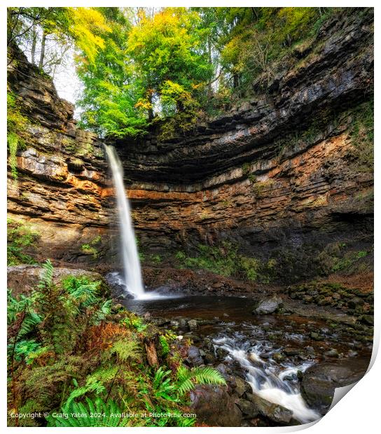 Hardraw Force Waterfall Yorkshire. Print by Craig Yates