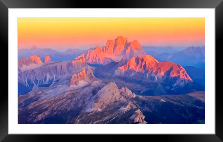 Dolomites Sunset Landscape Framed Mounted Print by Leendert de Knegt