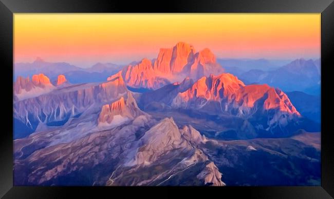Dolomites Sunset Landscape Framed Print by Leendert de Knegt