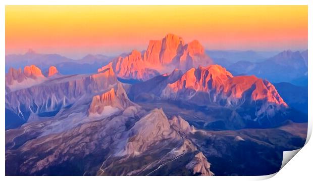 Dolomites Sunset Landscape Print by Leendert de Knegt
