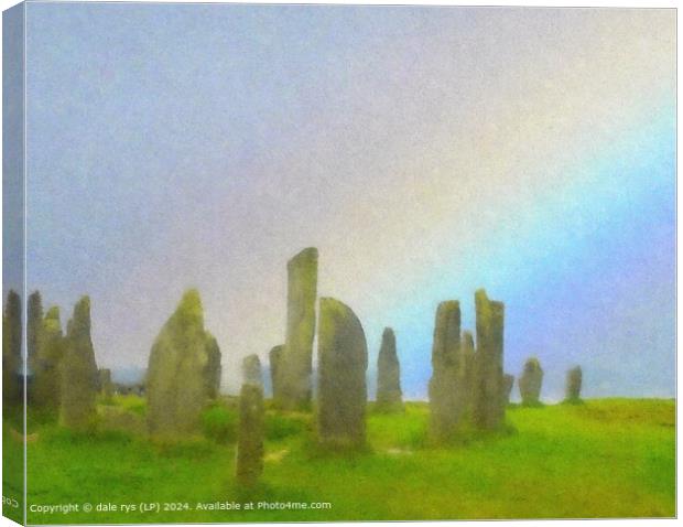 Rainbow Standing Stones Isle of Lewis Canvas Print by dale rys (LP)