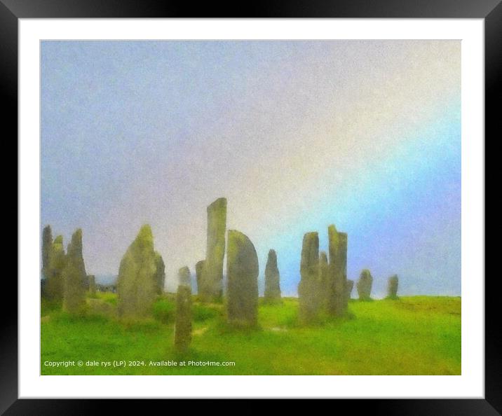 Rainbow Standing Stones Isle of Lewis Framed Mounted Print by dale rys (LP)