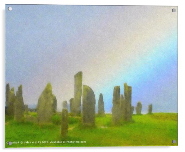 Rainbow Standing Stones Isle of Lewis Acrylic by dale rys (LP)