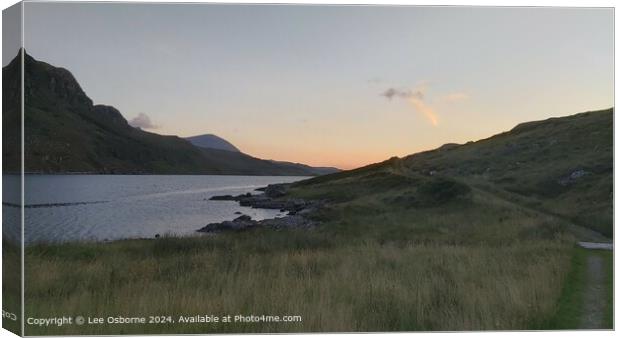 View from Glendhu Bothy, over Loch Gleann Dubh Canvas Print by Lee Osborne