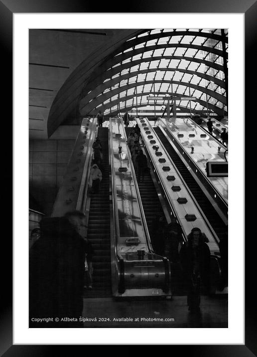 London Underground Staircase Framed Mounted Print by Alžbeta Šípková
