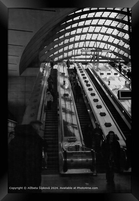 London Underground Staircase Framed Print by Alžbeta Šípková