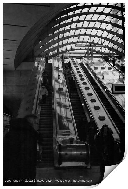 London Underground Staircase Print by Alžbeta Šípková