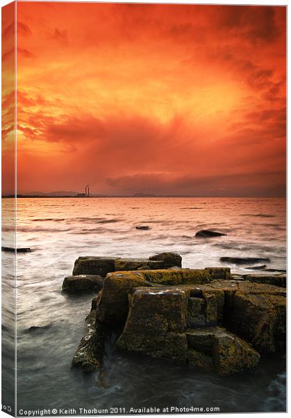 Cockenzie Power Staion Sunset Canvas Print by Keith Thorburn EFIAP/b