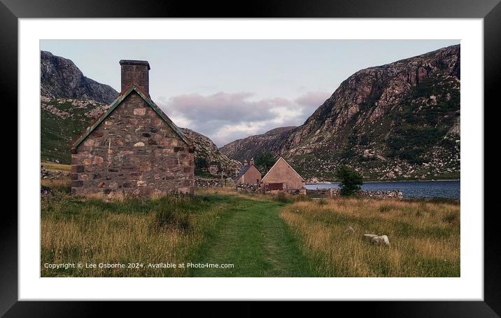 Glendhu Bothy Loch Gleann Dubh Framed Mounted Print by Lee Osborne