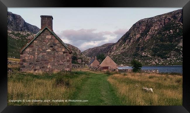 Glendhu Bothy Loch Gleann Dubh Framed Print by Lee Osborne