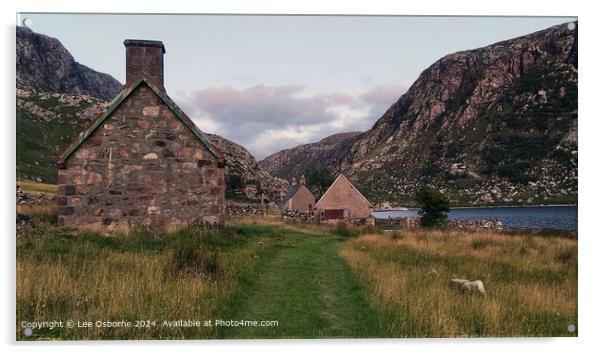 Glendhu Bothy Loch Gleann Dubh Acrylic by Lee Osborne
