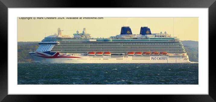 Britannia cruise ship taken from Southsea Framed Mounted Print by Mark Chesters