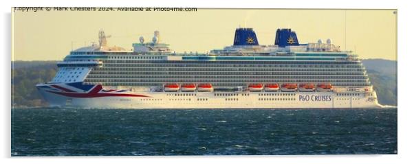 Britannia cruise ship taken from Southsea Acrylic by Mark Chesters