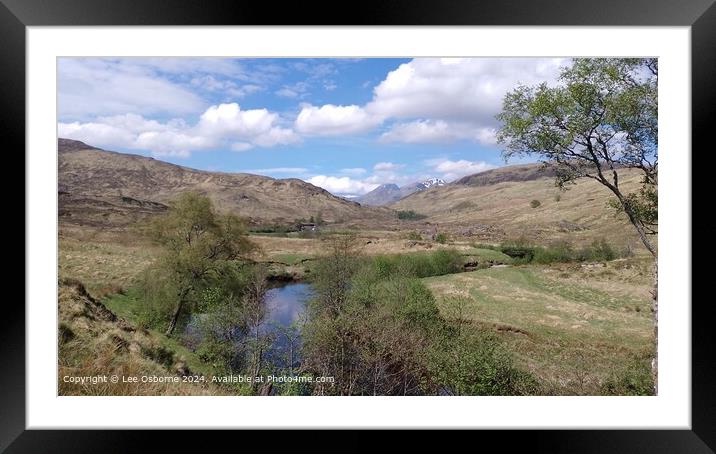 View from Staoineag Bothy, Highlands Framed Mounted Print by Lee Osborne