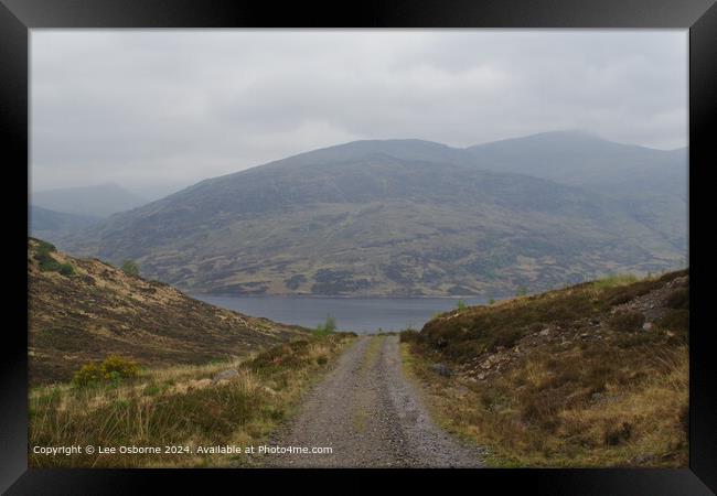 Misty Loch Treig Reflections Framed Print by Lee Osborne