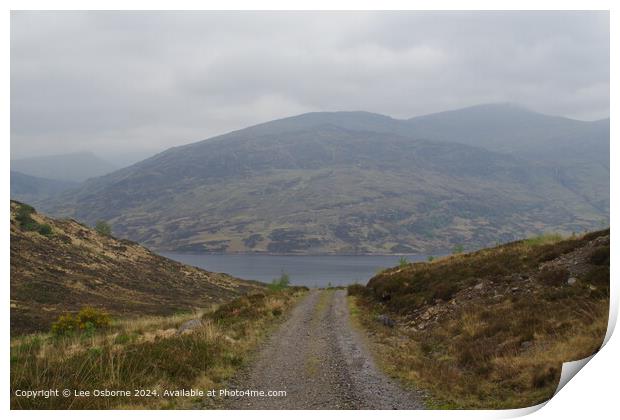 Misty Loch Treig Reflections Print by Lee Osborne