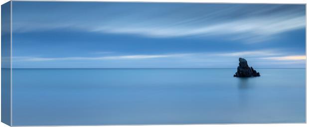 Garry Beach Sea Stack In The Blue Hour Canvas Print by Phil Durkin DPAGB BPE4