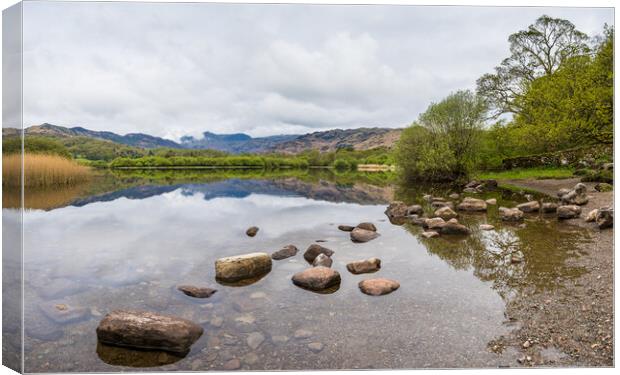 Langdale Valley Elterwater Reflection Canvas Print by Jason Wells