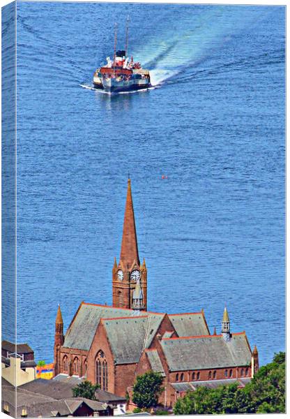 PS Waverley Approaching Largs Canvas Print by Allan Durward Photography