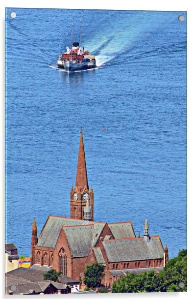 PS Waverley Approaching Largs Acrylic by Allan Durward Photography