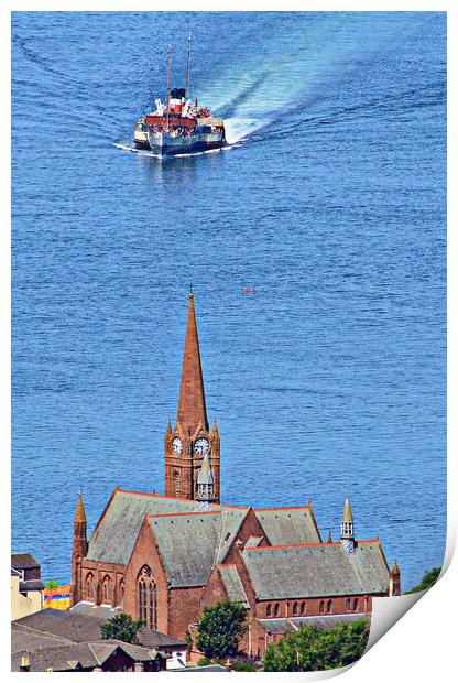 PS Waverley Approaching Largs Print by Allan Durward Photography