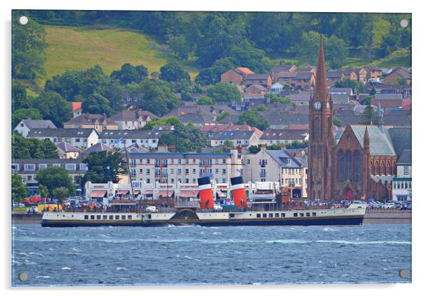 Paddle Steamer Waverley at Largs Scotland Acrylic by Allan Durward Photography