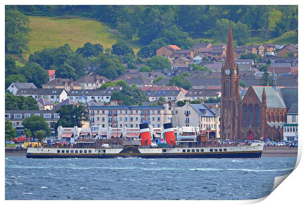Paddle Steamer Waverley at Largs Scotland Print by Allan Durward Photography