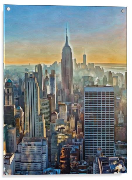 Empire State Skyscrapers Cityscape Acrylic by Leendert de Knegt
