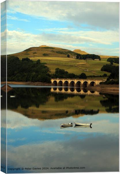 Hope Valley Bridge Reflection Canvas Print by Davies P