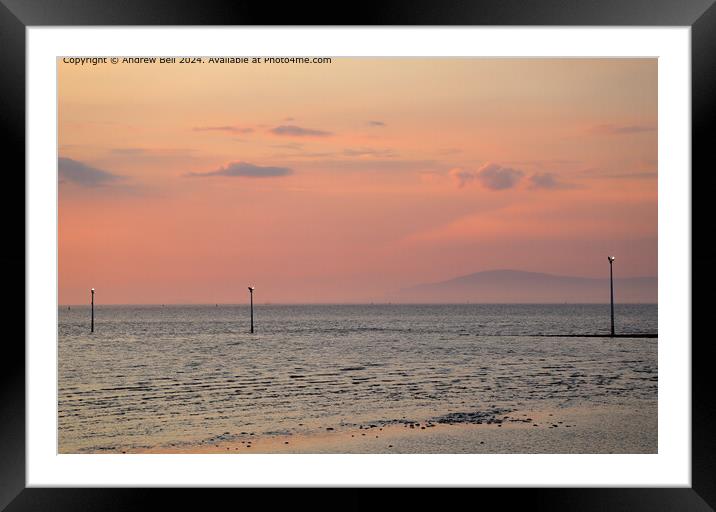Morecambe Bay Sunset Reflection Framed Mounted Print by Andrew Bell