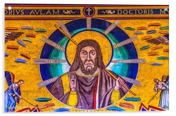 Mosaic Jesus Rome Acrylic by William Perry