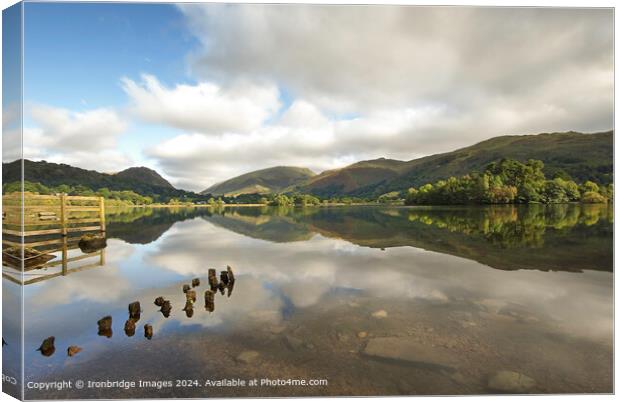Reflection in Grasmere  Canvas Print by Ironbridge Images