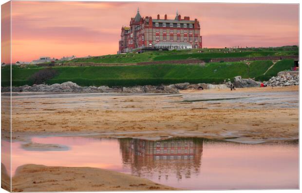The Headland Hotel Newquay Canvas Print by Alison Chambers