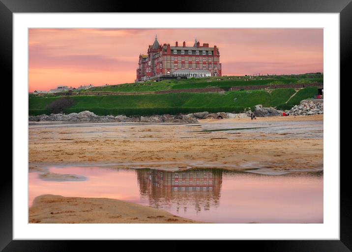 The Headland Hotel Newquay Framed Mounted Print by Alison Chambers