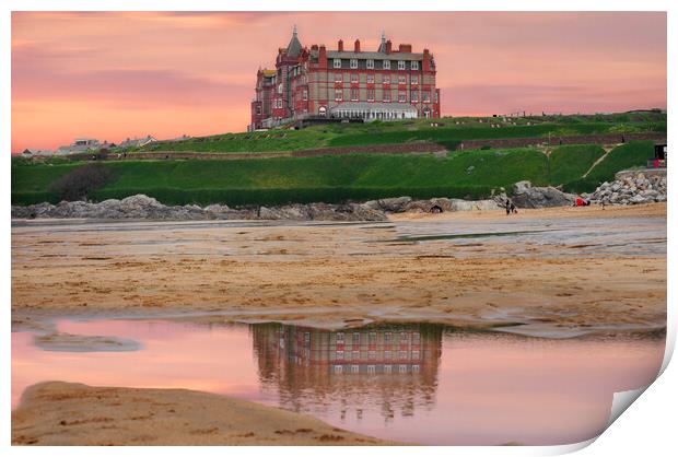 The Headland Hotel Newquay Print by Alison Chambers