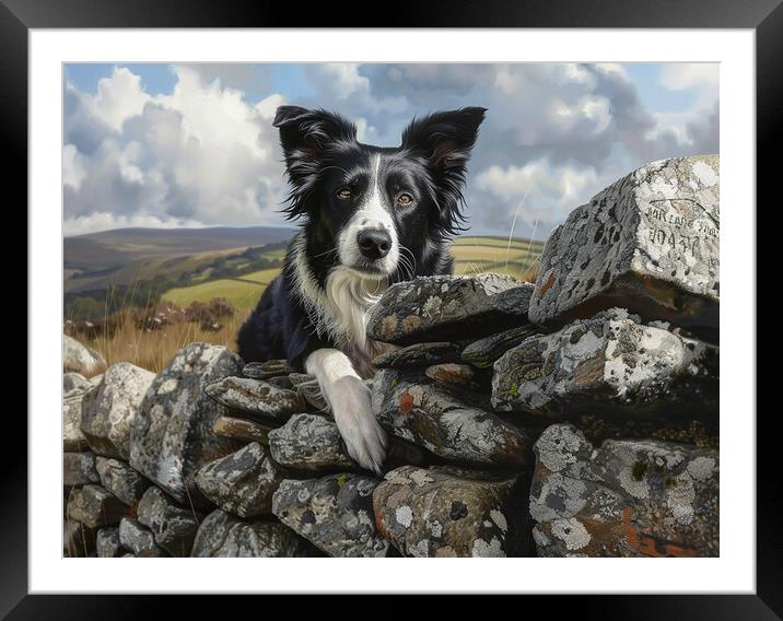 Working Border Collie Framed Mounted Print by K9 Art