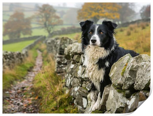 Border Collie Print by K9 Art