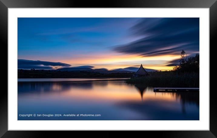Llangorse Lake Sunset Serenity Framed Mounted Print by Ian Douglas