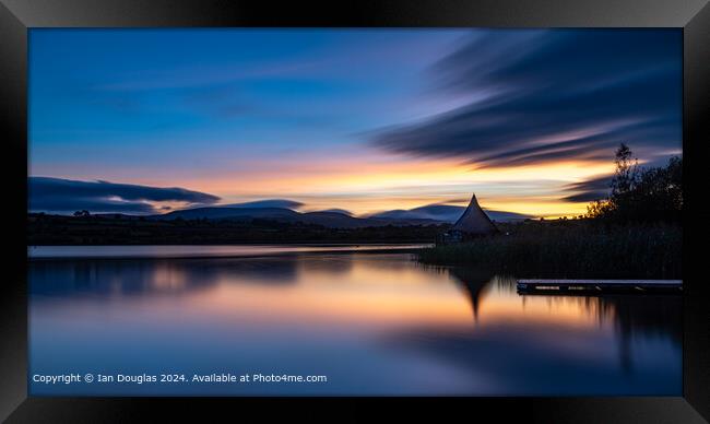 Llangorse Lake Sunset Serenity Framed Print by Ian Douglas