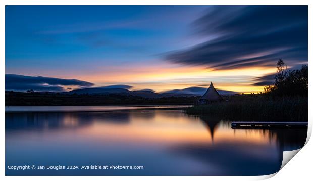 Llangorse Lake Sunset Serenity Print by Ian Douglas