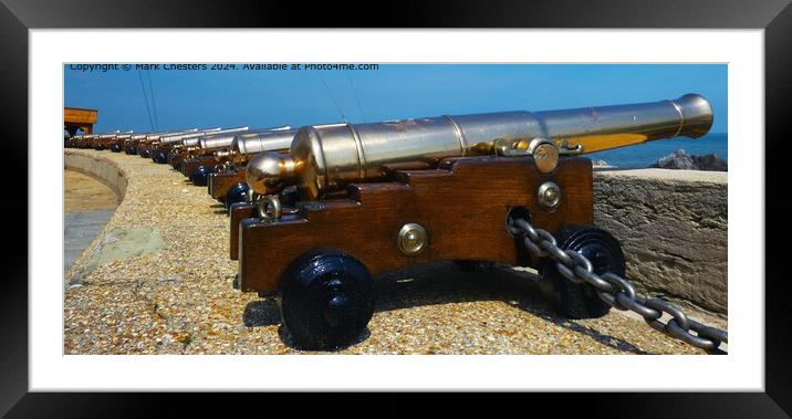 Cowes copper starting cannons  Framed Mounted Print by Mark Chesters