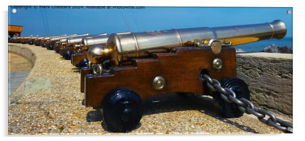 Cowes copper starting cannons  Acrylic by Mark Chesters