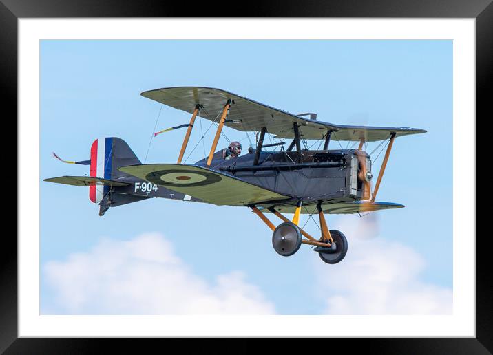 British WWI Biplane Sunrise Framed Mounted Print by J Biggadike