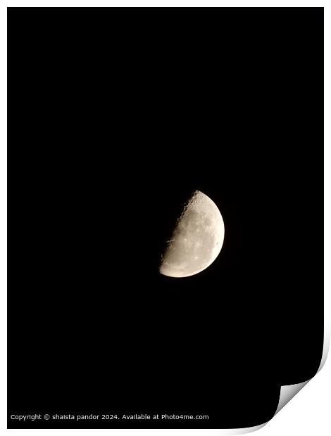 Moon, Detail, Astronomy Print by shaista pandor