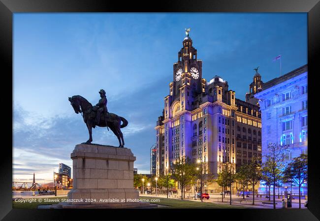 Edward VII Statue Liverpool Framed Print by Slawek Staszczuk