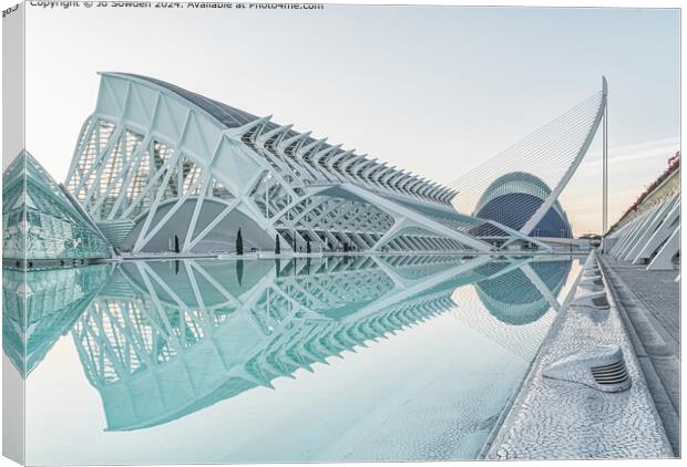 Valencia Architecture Reflections Canvas Print by Jo Sowden