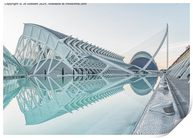 Valencia Architecture Reflections Print by Jo Sowden