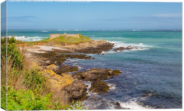 Pezeries Fort Ruins in Guernsey Canvas Print by Pearl Bucknall