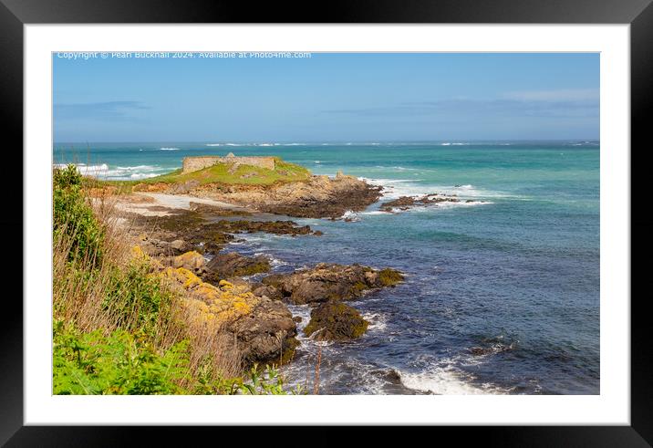 Pezeries Fort Ruins in Guernsey Framed Mounted Print by Pearl Bucknall
